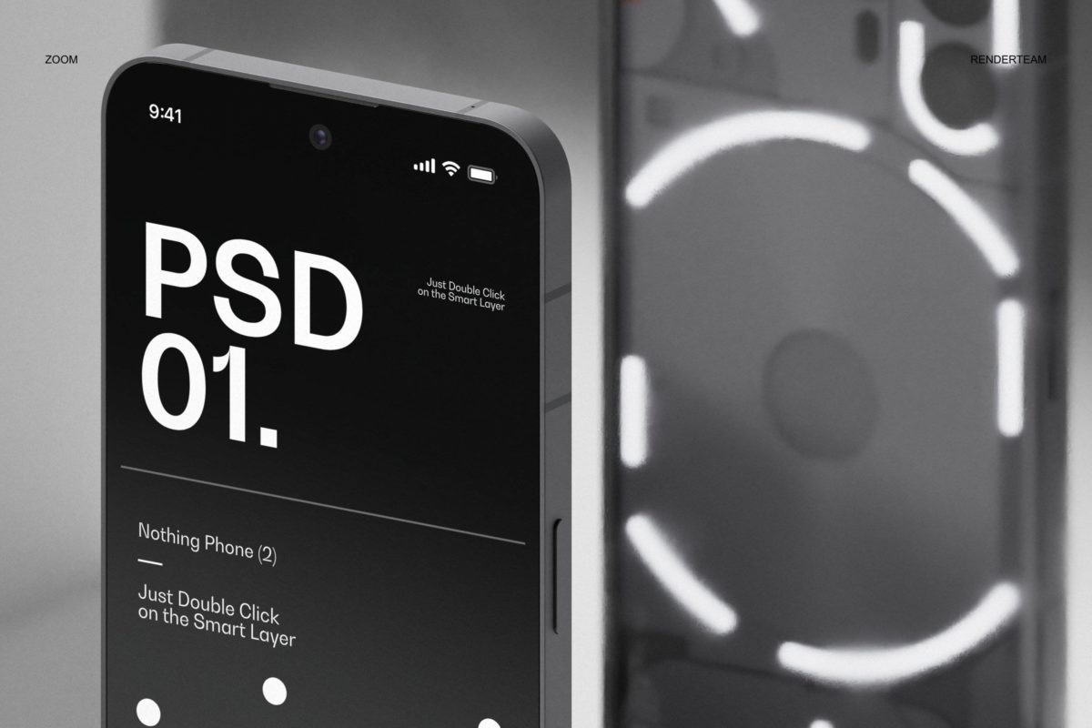 高级黑化工业风苹果iPhone 14 Pro手机屏幕展示贴图PSD样机模板素材 Nothing Phone Mockup Set_img_1