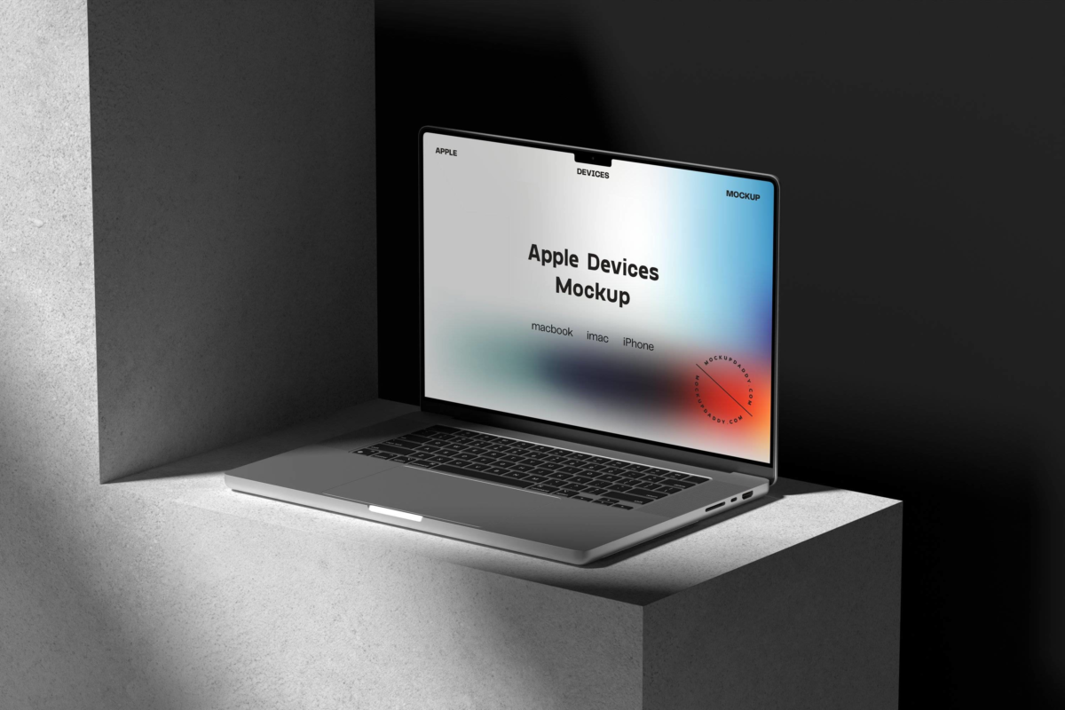 18款时尚混凝土场景苹果iPhone手机Macbook笔记本电脑数码产品PSD样机 Apple Devices Mockup Collection_img_1