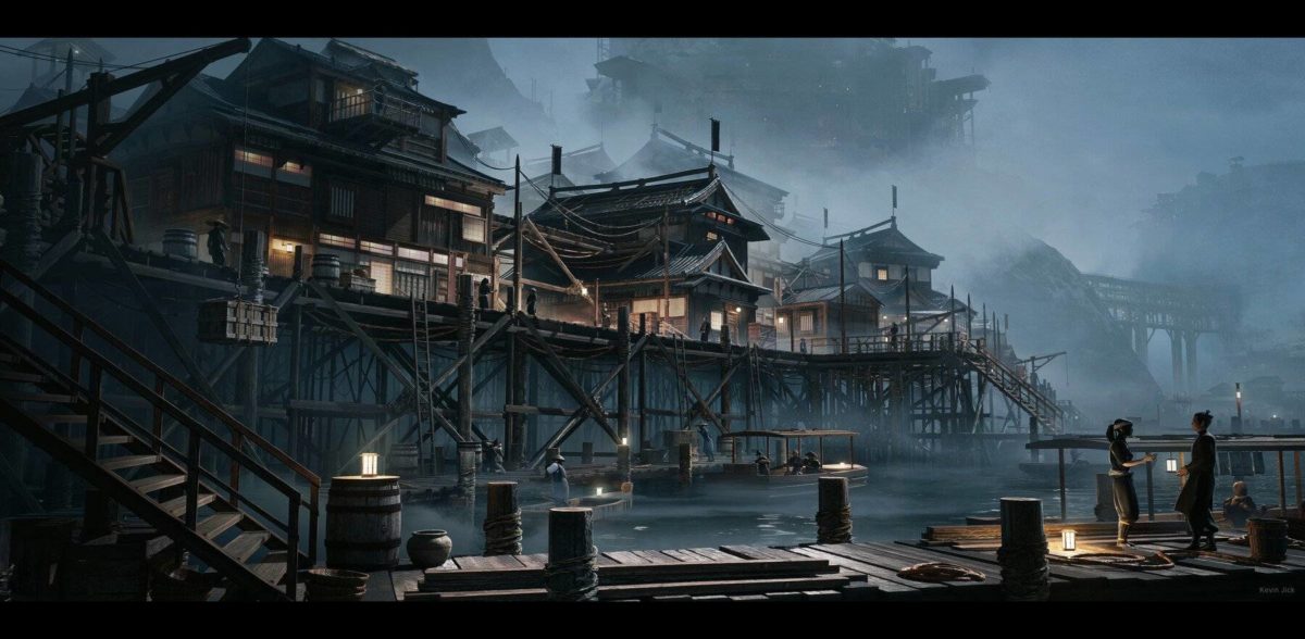 Blender教程 复古古典古代日式风格概念场景城市模型制作教程 Environment Concept Art – Japanese Stilt City_img_1