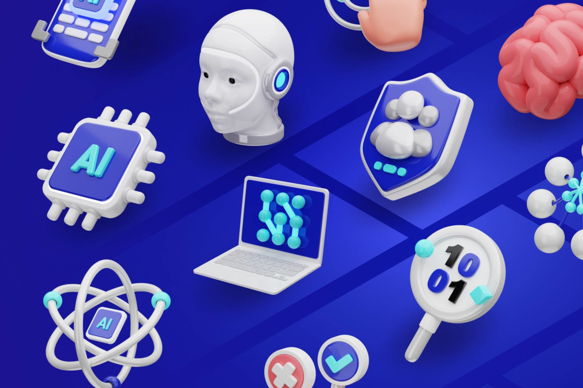 20款高级质感人工智能AI科技3D图标Icons设计素材合集 Artificial Intelligence 3D Icon Set_img_1