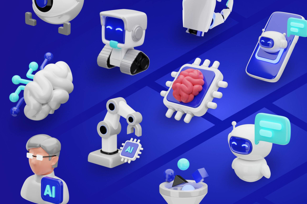 20款高级质感人工智能AI科技3D图标Icons设计素材合集 Artificial Intelligence 3D Icon Set_img_1