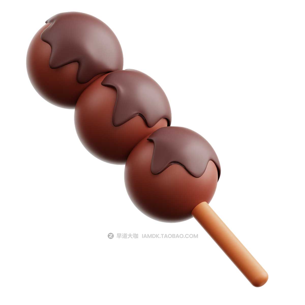 20款卡通趣味巧克力蛋糕糕点主题3D图标Icons设计素材包 Chocolate Day 3D Illustrations_img_1