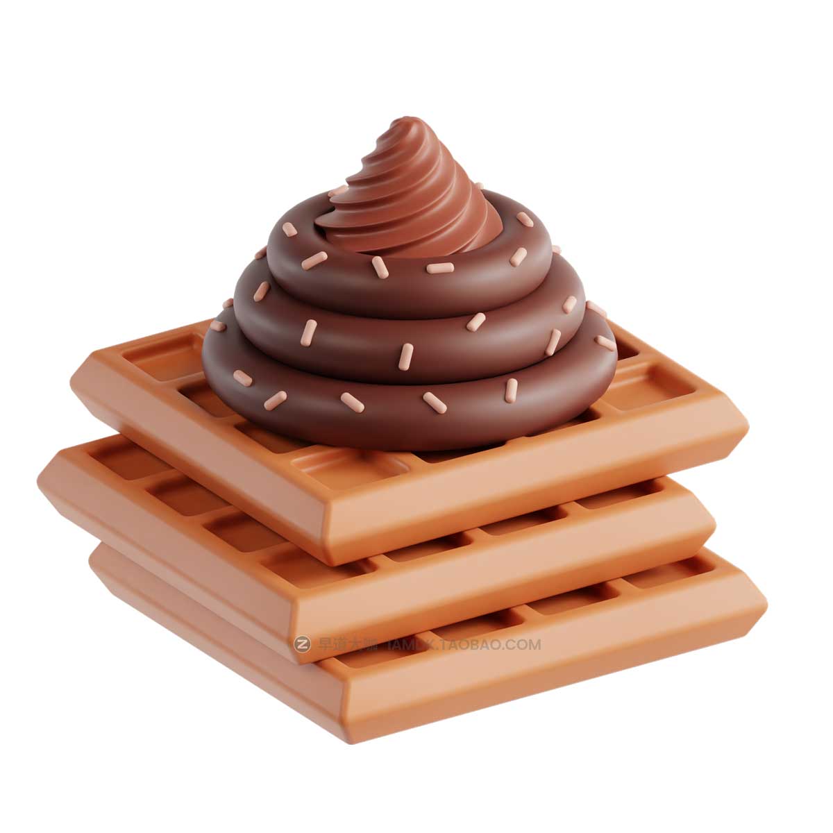 20款卡通趣味巧克力蛋糕糕点主题3D图标Icons设计素材包 Chocolate Day 3D Illustrations_img_1