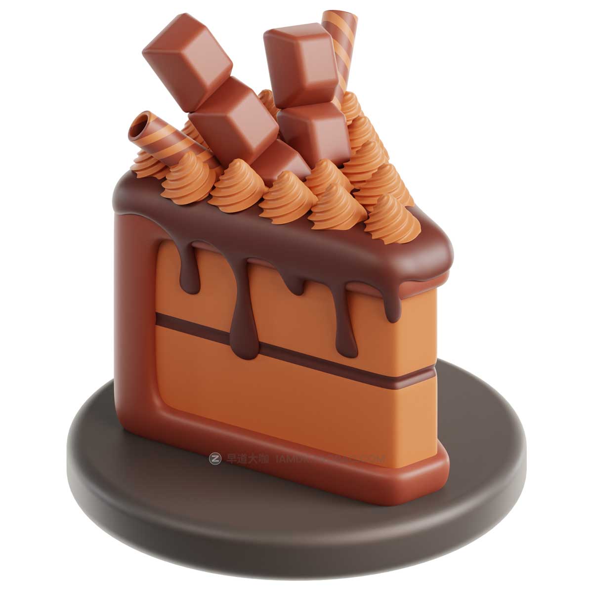 20款卡通趣味巧克力蛋糕糕点主题3D图标Icons设计素材包 Chocolate Day 3D Illustrations_img_1