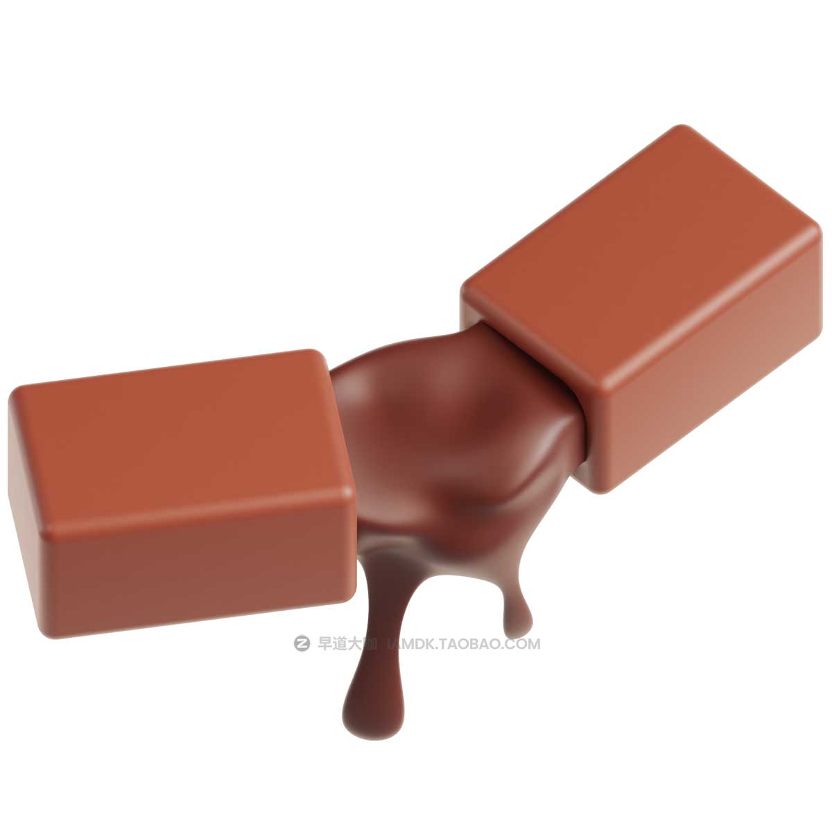 20款卡通趣味巧克力蛋糕糕点主题3D图标Icons设计素材包 Chocolate Day 3D Illustrations_img_1