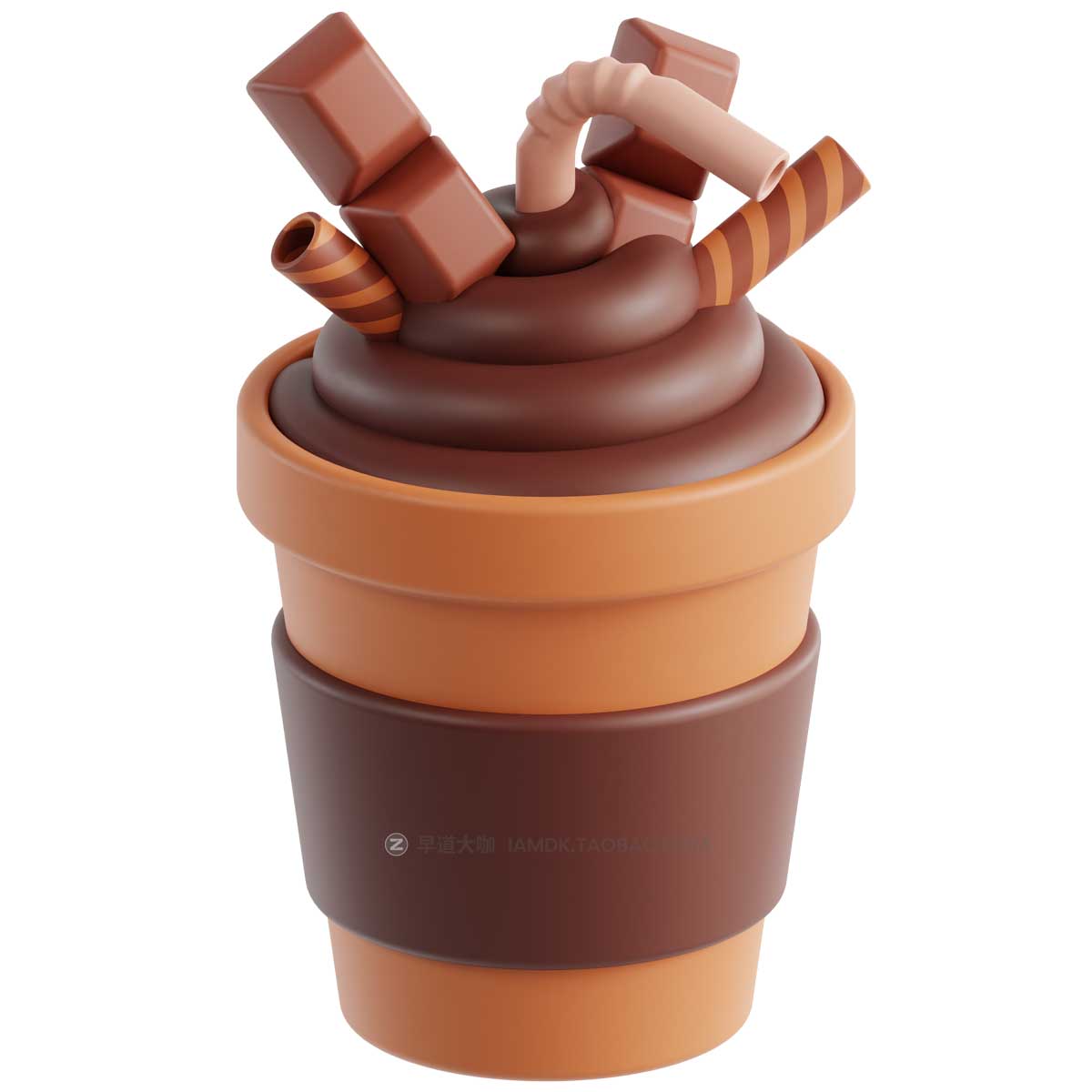 20款卡通趣味巧克力蛋糕糕点主题3D图标Icons设计素材包 Chocolate Day 3D Illustrations_img_1