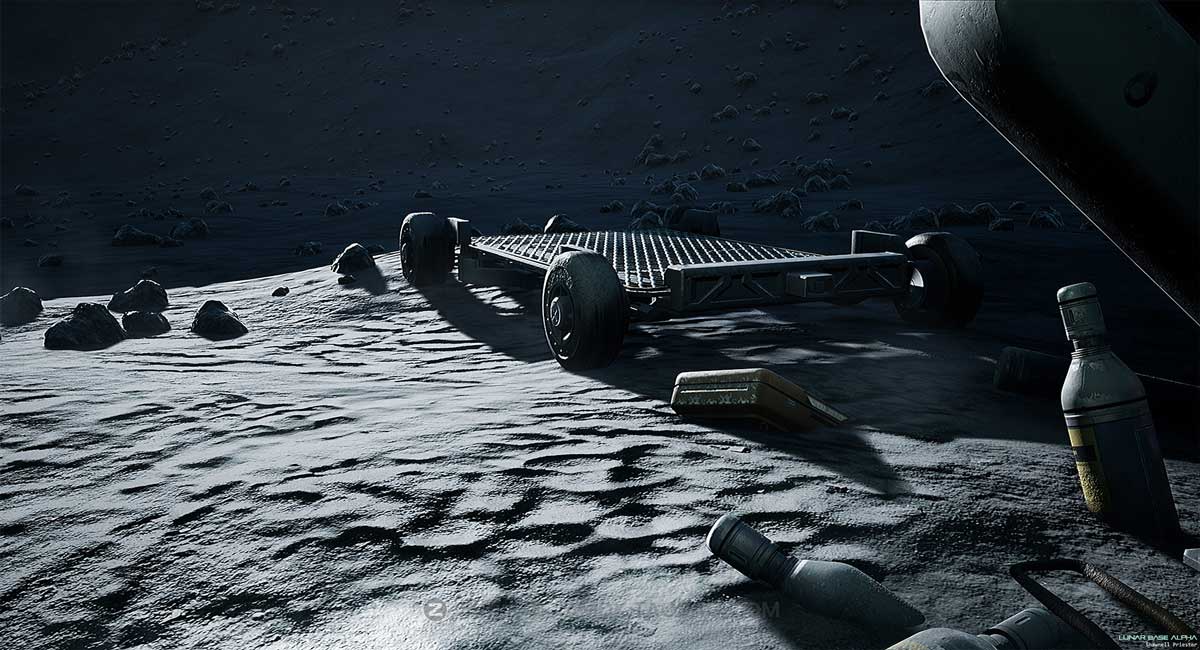 UE模型 未来科幻阿尔法月球军事基地3D模型素材包 Lunar Base Alpha_img_1