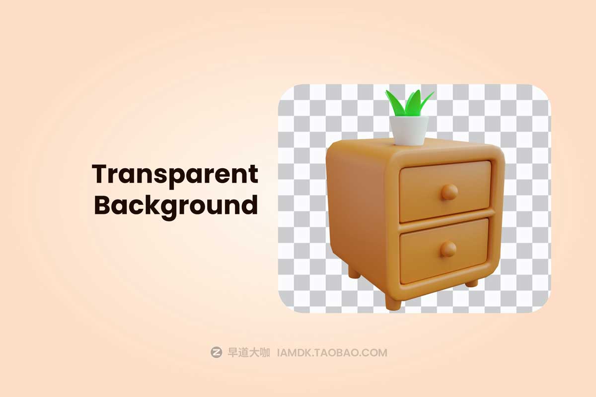 20款独特3D卡通住宅室内家具元素图标Icons设计素材包 3D Furniture Element Icon Vol 3_img_1