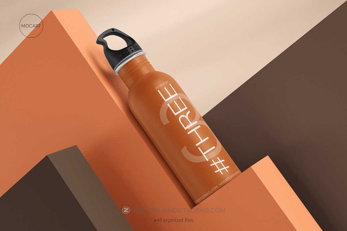 7款时尚骑行不锈钢保温水杯设计PS展示贴图样机模板合集 Stainless Steel Water Bottle Mockup Set 3_img_2