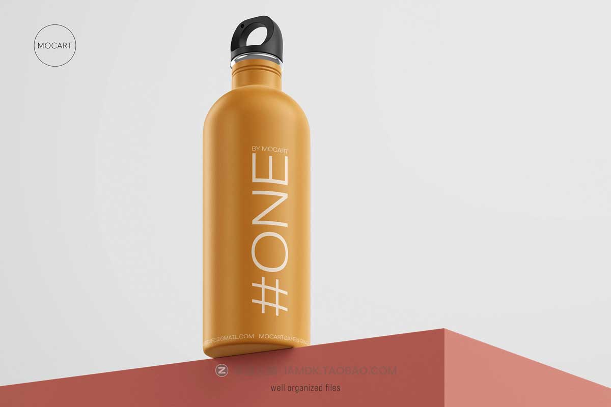 7款时尚不锈钢保温水杯外观设计PS智能贴图样机模板合集 Stainless Steel Water Bottle Mockup Set 1_img_1