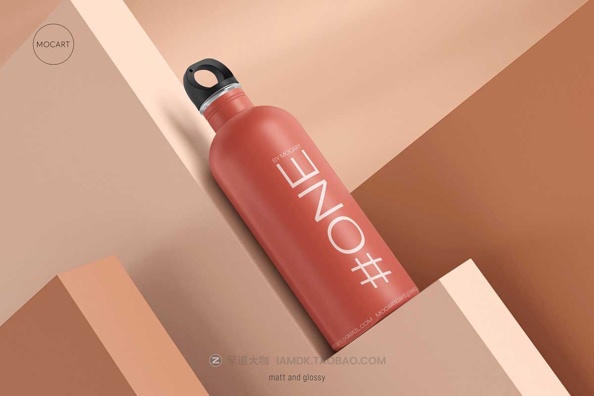 7款时尚不锈钢保温水杯外观设计PS智能贴图样机模板合集 Stainless Steel Water Bottle Mockup Set 1_img_1