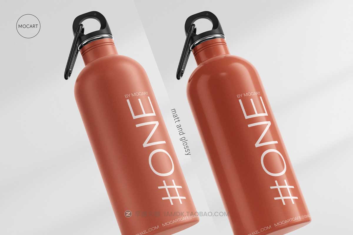 7款时尚不锈钢保温水杯外观设计PS智能贴图样机模板合集 Stainless Steel Water Bottle Mockup Set 1_img_1