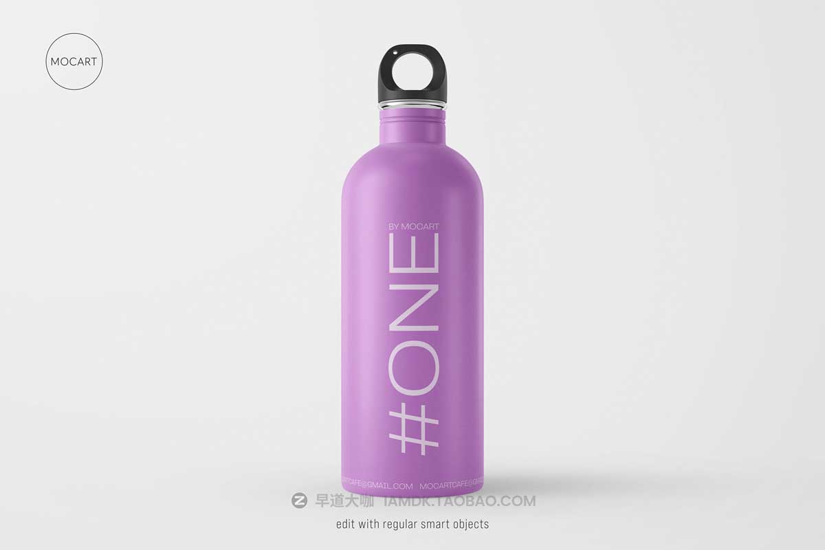 7款时尚不锈钢保温水杯外观设计PS智能贴图样机模板合集 Stainless Steel Water Bottle Mockup Set 1_img_1