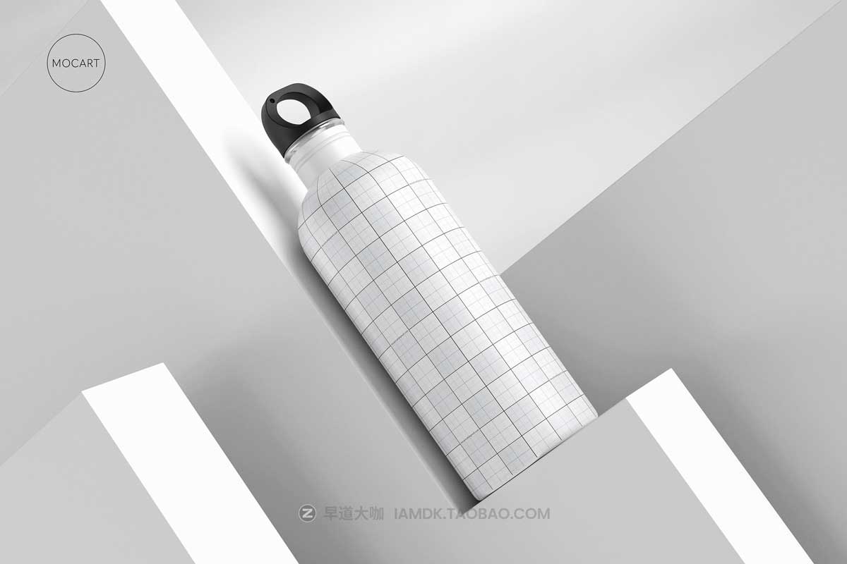 7款时尚不锈钢保温水杯外观设计PS智能贴图样机模板合集 Stainless Steel Water Bottle Mockup Set 1_img_1