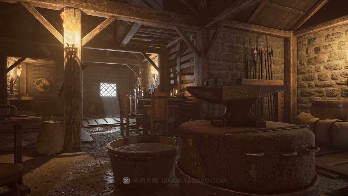 UE模型 80款复古中世纪欧洲室内场景军械库道具3D模型设计素材套件 Unreal Engine - Medieval Armory_img_1