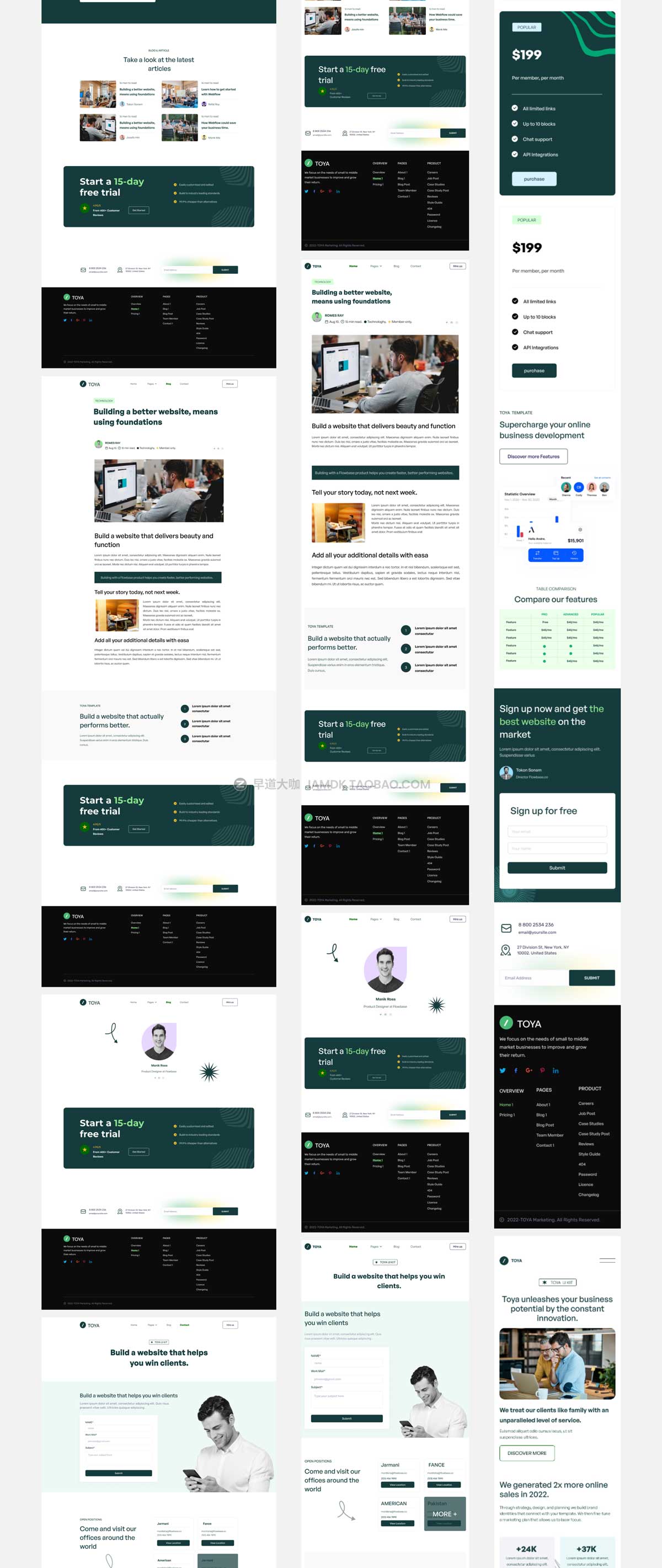 44+屏商业服务机构企业网站界面设计Figma模板素材套件 Technology & Business Digital Services Agency Web UI Kit_img_1