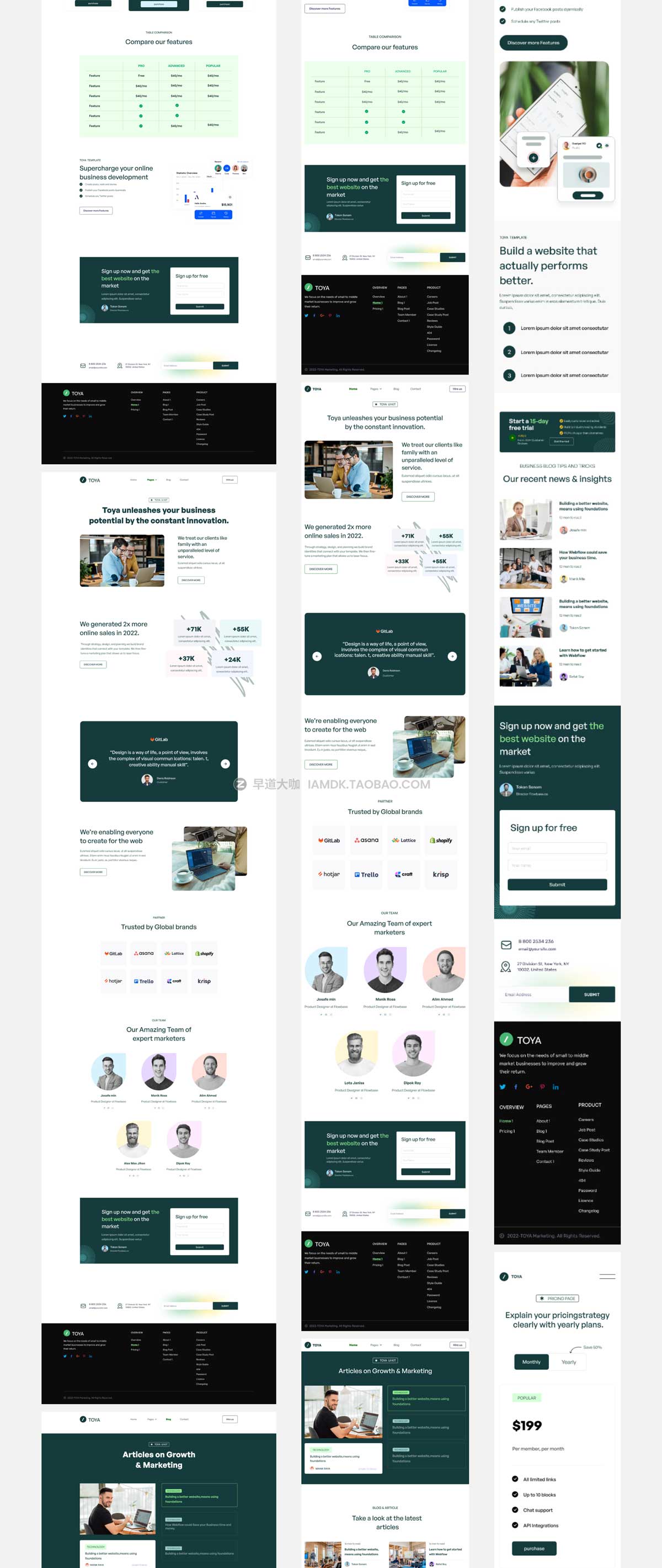 44+屏商业服务机构企业网站界面设计Figma模板素材套件 Technology & Business Digital Services Agency Web UI Kit_img_1