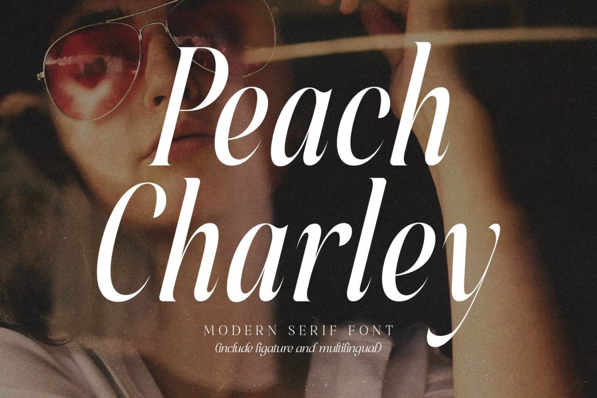 现代优雅女性化杂志海报标题LOGO设计衬线英文字体安装包 Peach Charley Modern Serif Font_img_1