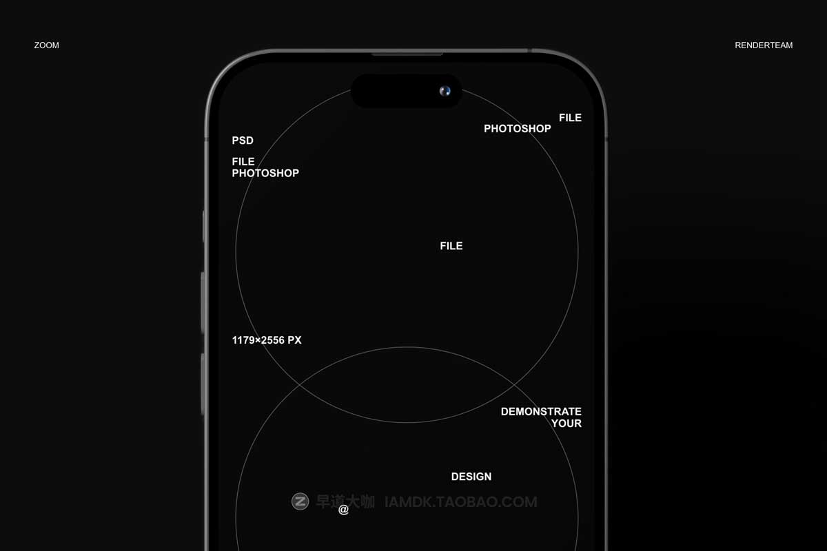 高级黑化风苹果iPhone 14 Pro屏幕演示贴图PSD样机模板素材 iPhone 14 Pro Mockup_img_1