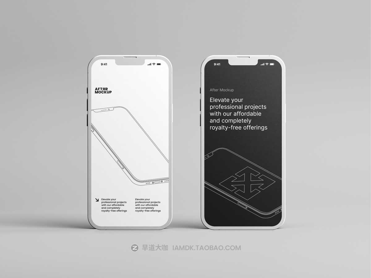 20款高清陶瓷苹果iPhone 14智能手机屏幕演示PSD样机模板素材 iPhone Clay Mockups_img_1