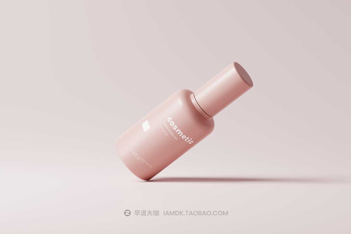 7款逼真优雅化妆品精华包装瓶外观设计PS展示贴图样机模板 Cosmetic Bottle Mockups_img_1