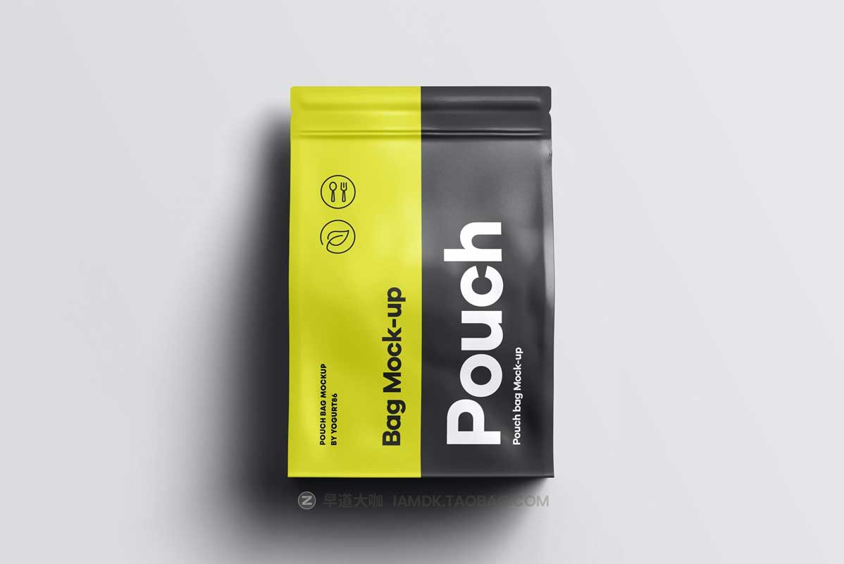 逼真蛋白粉食品自封塑料袋外观设计PS展示贴图样机模板素材 Protein Pouch Bag Mockup_img_1