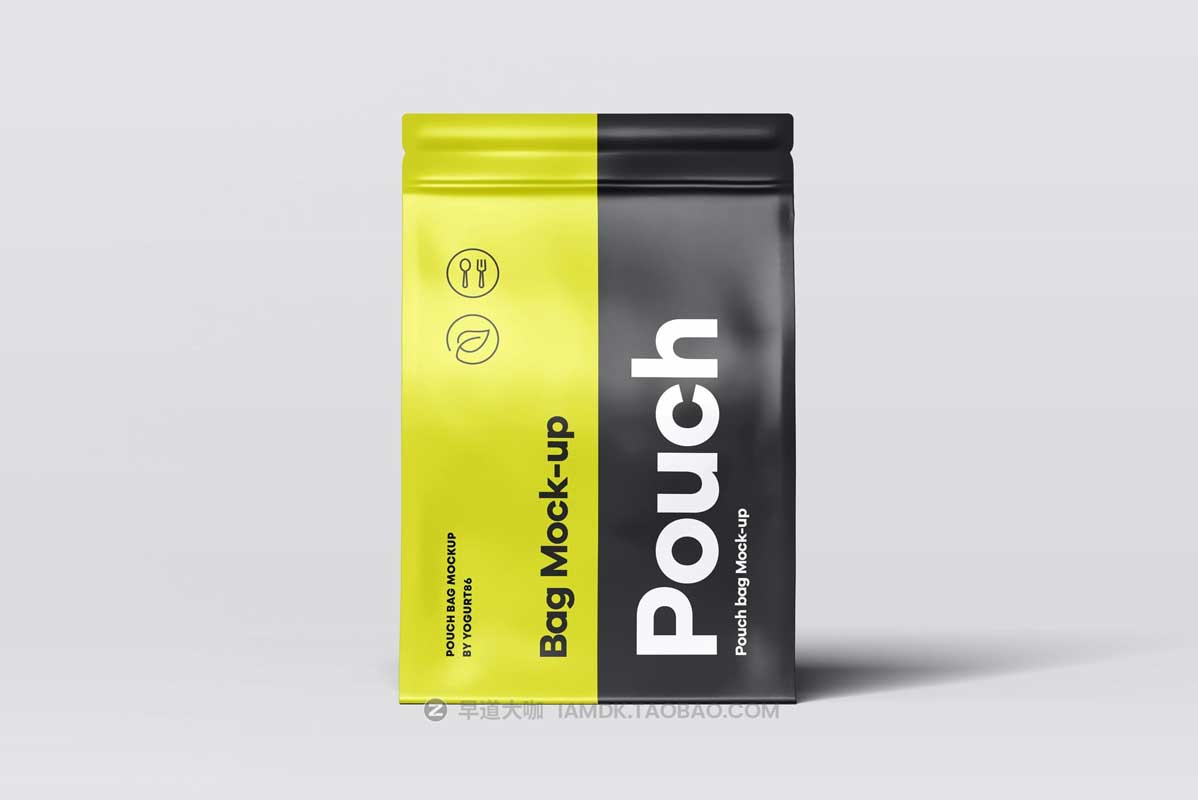 逼真蛋白粉食品自封塑料袋外观设计PS展示贴图样机模板素材 Protein Pouch Bag Mockup_img_1