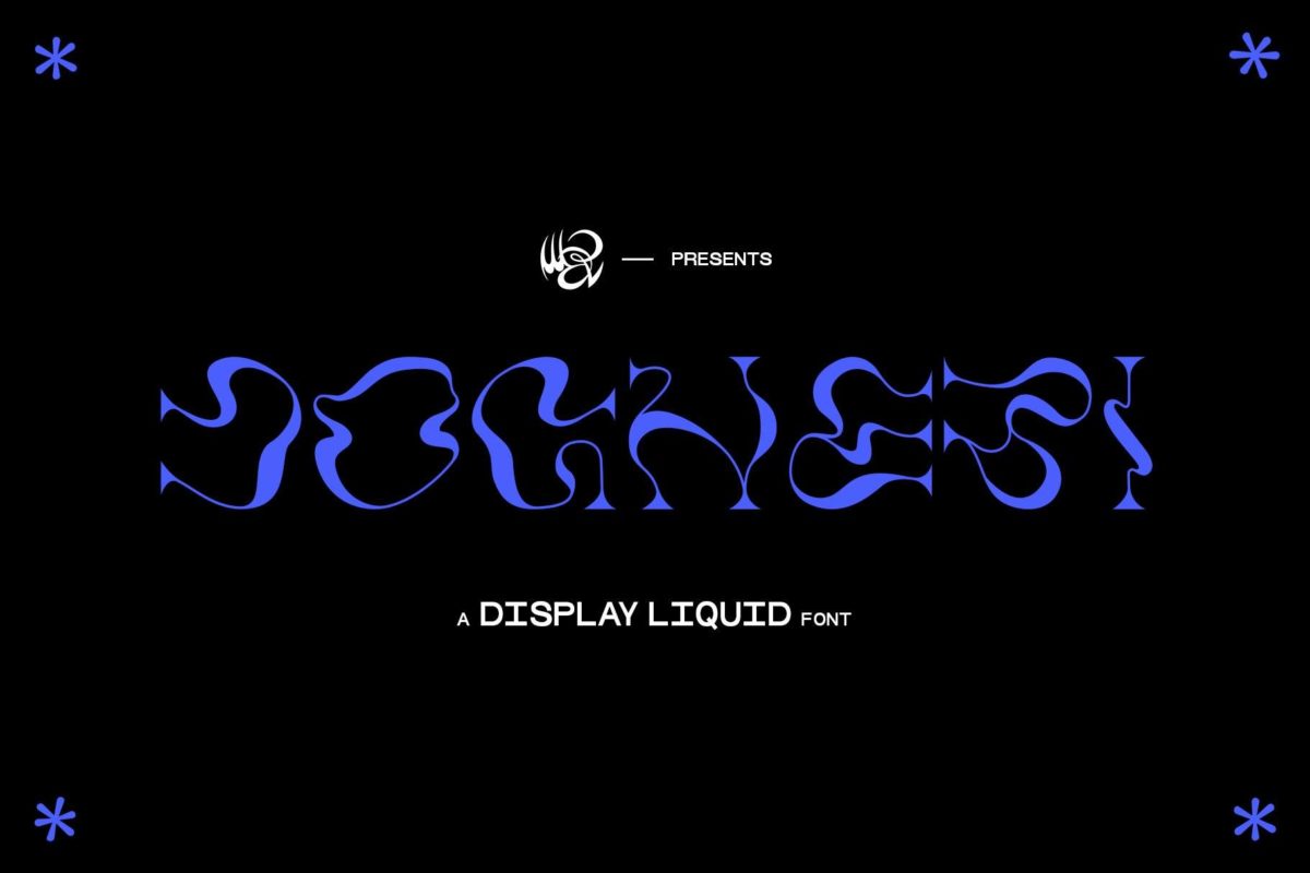 潮流复古酸性扭曲液体海报标题LOGO设计PSPROCREATE英文字体安装包 DOGHEBI (Display Liquid Typeface)_img_1