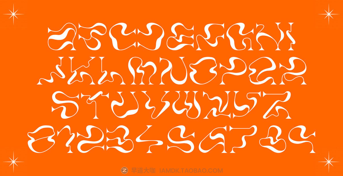 潮流复古酸性扭曲液体海报标题LOGO设计PSPROCREATE英文字体安装包 DOGHEBI (Display Liquid Typeface)_img_1