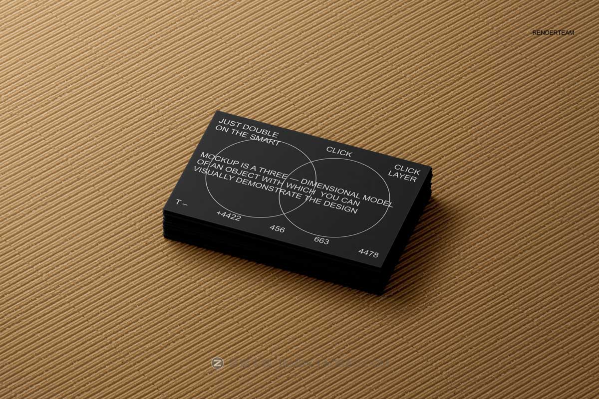 高级品牌LOGO设计个人商务名片卡片展示贴图PSD样机模板 Business Card Mockup_img_1