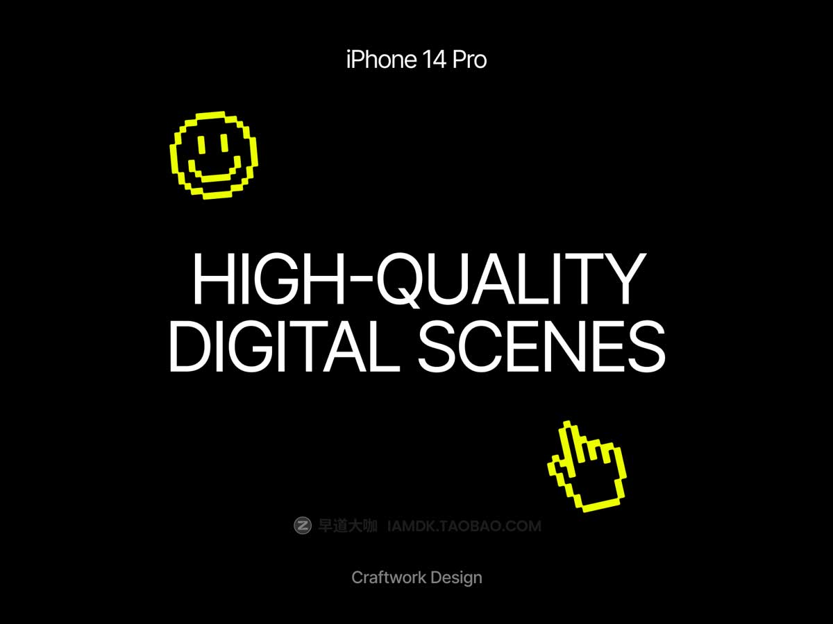 未来赛博朋克苹果手机iPhone 14 Pro屏幕演示样机FIgma模板设计素材 iPhone 14 Pro Mockups Vol.01_img_1