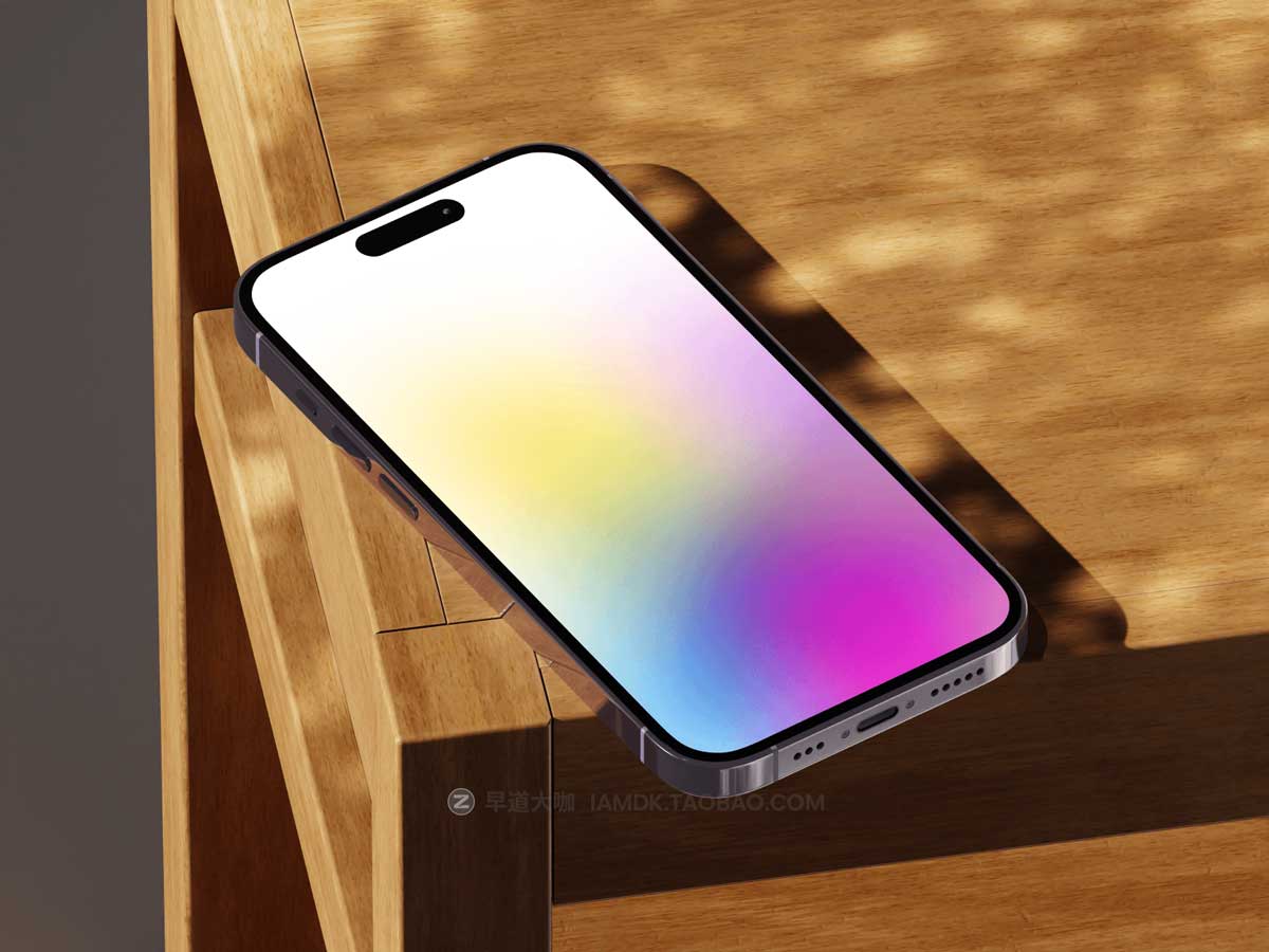 未来赛博朋克苹果手机iPhone 14 Pro屏幕演示样机FIgma模板设计素材 iPhone 14 Pro Mockups Vol.01_img_1