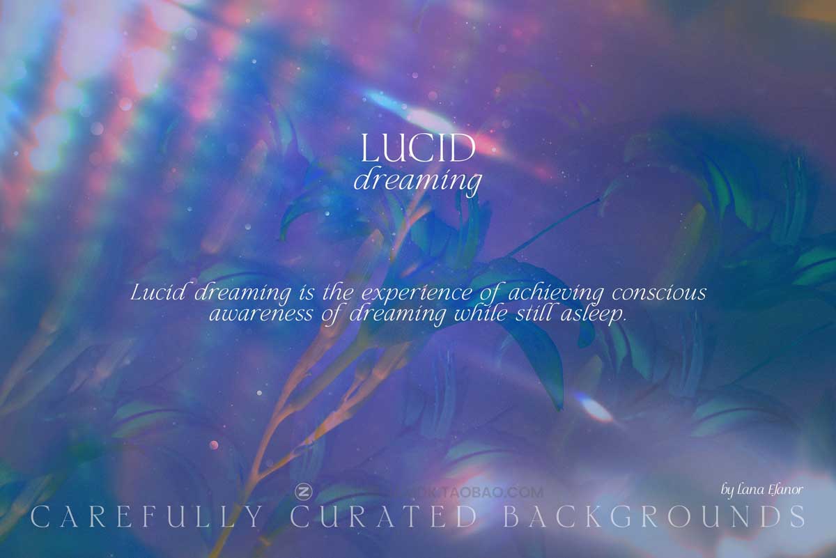 30款时尚梦幻活力抽象艺术棱镜反射漏光海报设计背景图片素材 LUCID DREAMING abstract psychedelic_img_1