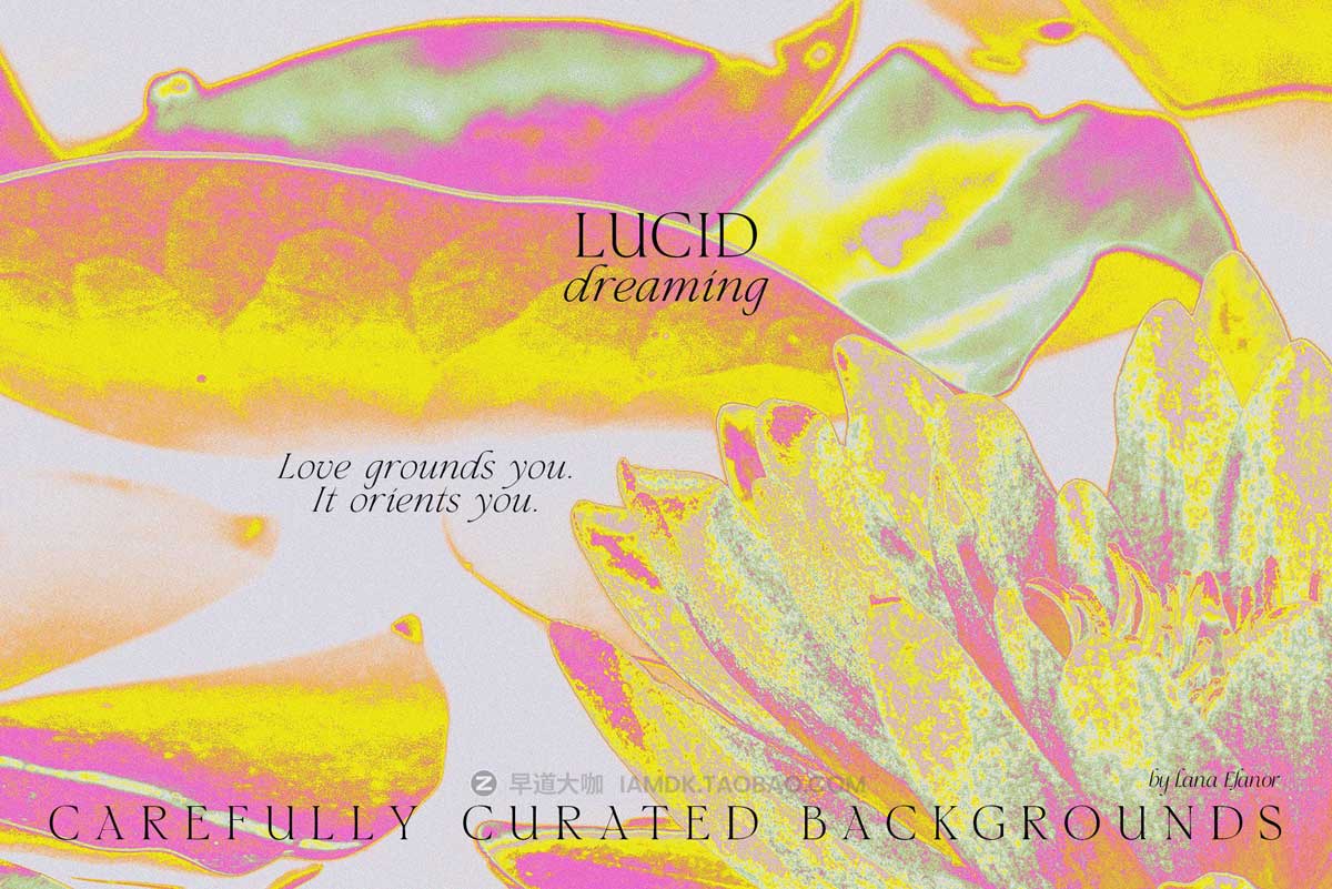 30款时尚梦幻活力抽象艺术棱镜反射漏光海报设计背景图片素材 LUCID DREAMING abstract psychedelic_img_1