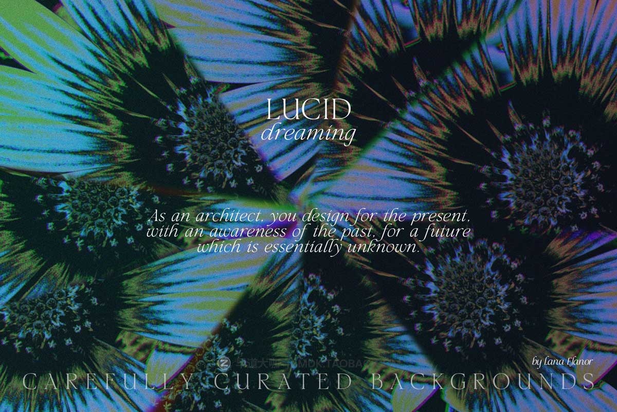 30款时尚梦幻活力抽象艺术棱镜反射漏光海报设计背景图片素材 LUCID DREAMING abstract psychedelic_img_1