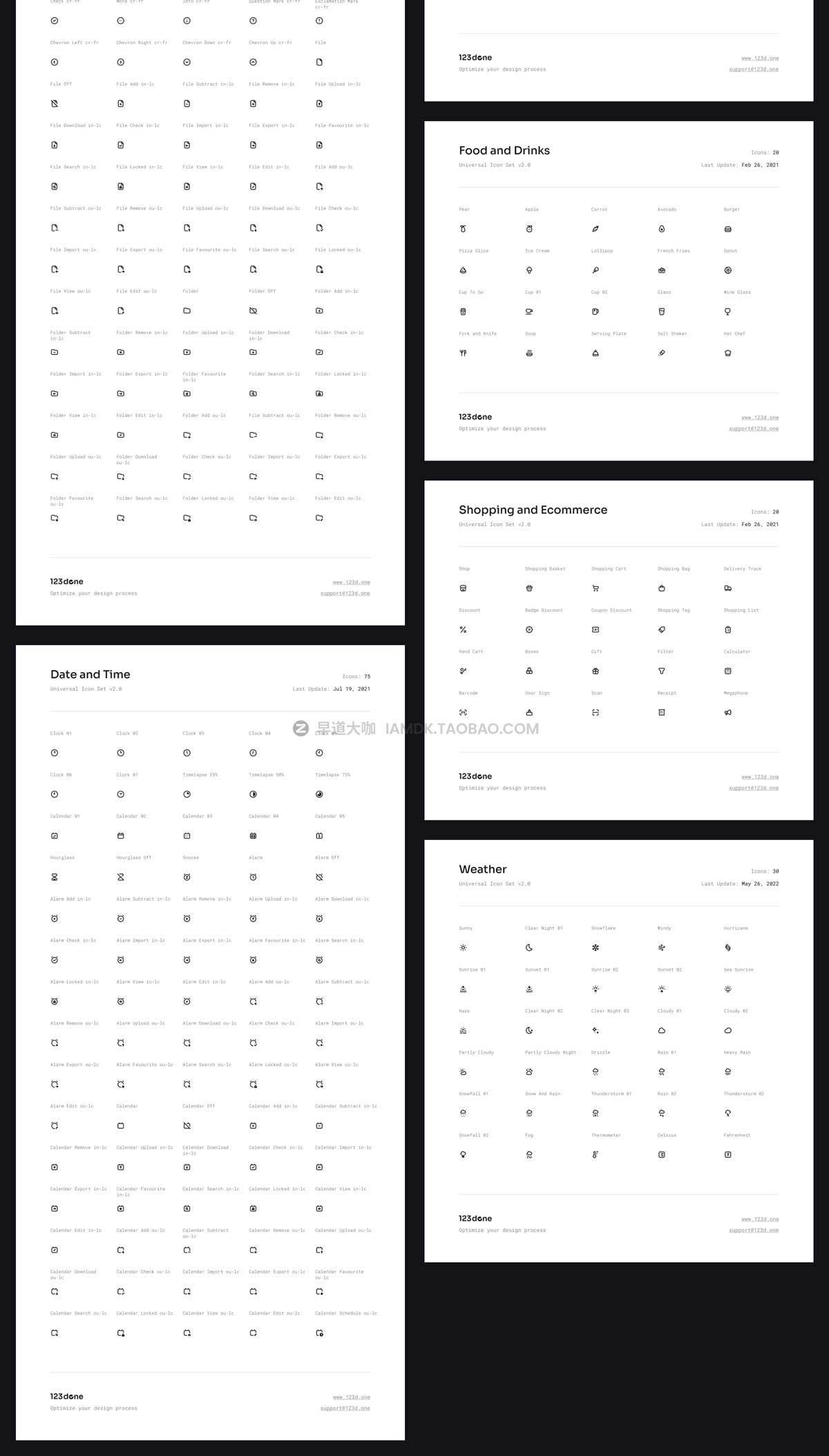 662款时尚简约天气日历时间APP设计矢量线稿图标设计素材合集 Universal Icon Set v2.2 | Line Style_img_1