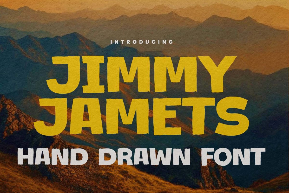 创意复古品牌包装标题LOGO设计PSAI无衬线英文字体安装包设计素材 Jimmy Jamets - Hand Drawn Font_img_1