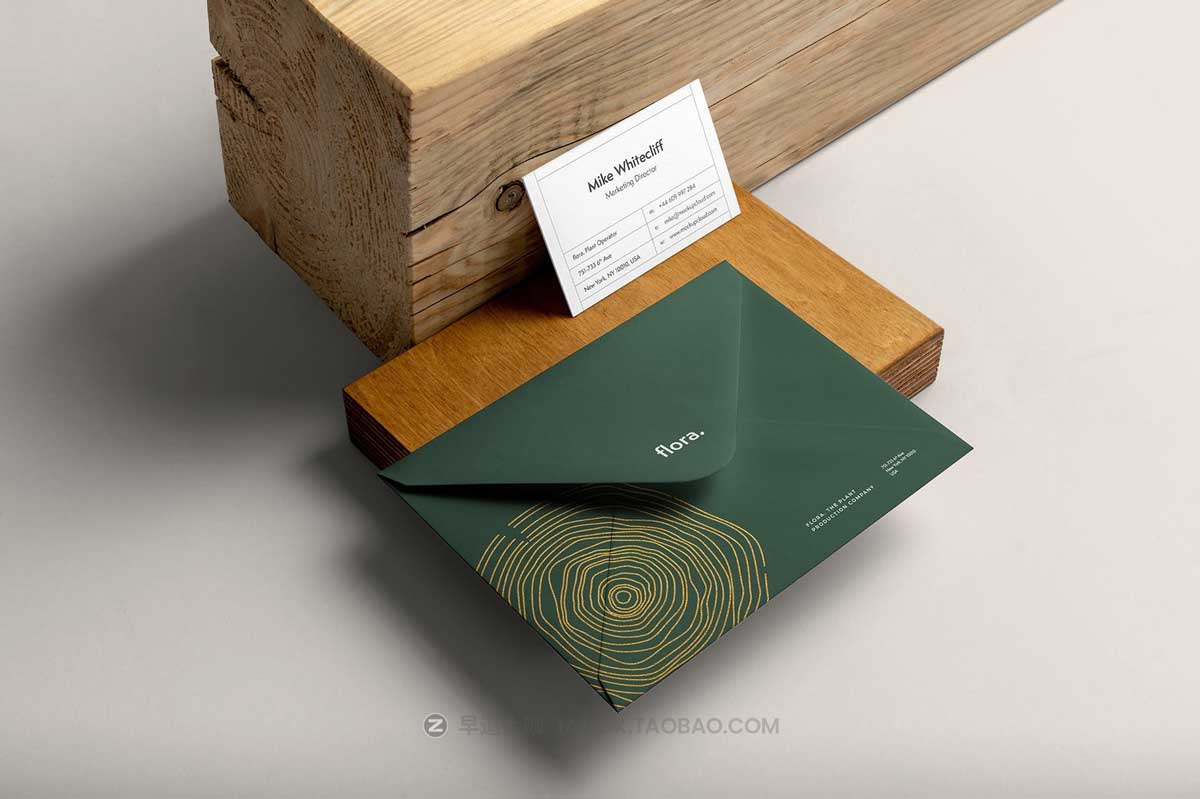 时尚优雅品牌LOGO设计名片信封展示贴图PSD样机模板素材 Flora Branding Mockup Vol. 2_img_1