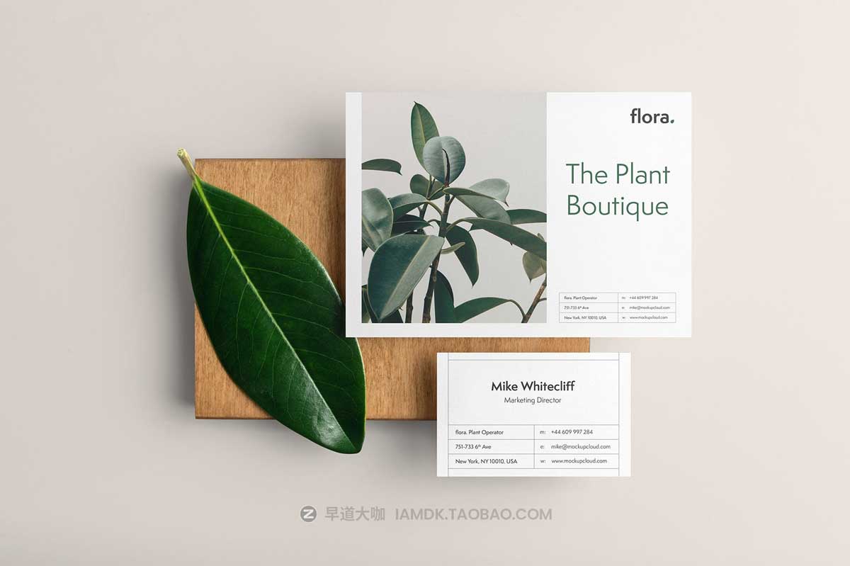 时尚优雅品牌LOGO设计名片信封展示贴图PSD样机模板素材 Flora Branding Mockup Vol. 2_img_1