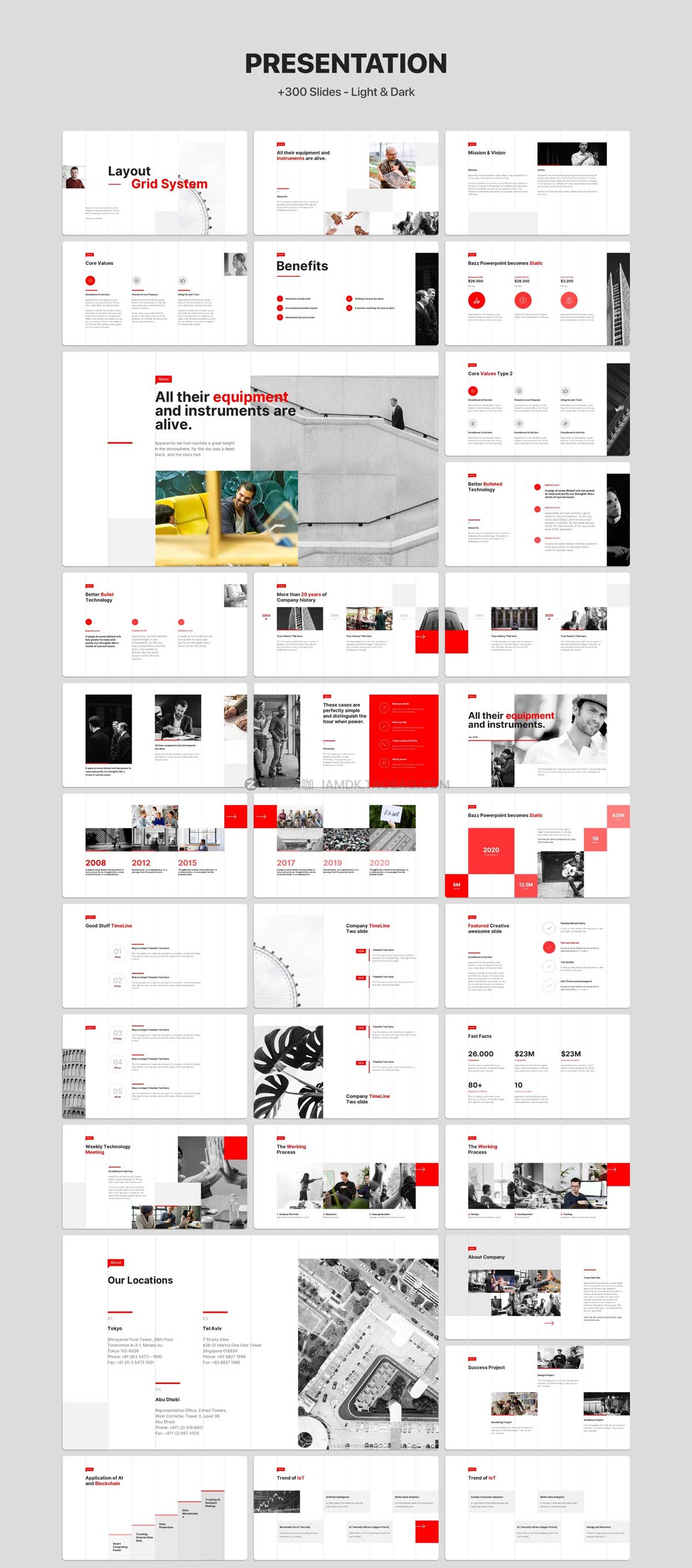 300页极简品牌营销公司介绍项目策划PPT+Keynote模板设计素材 Bazz Presentation Template - v2.0_img_1