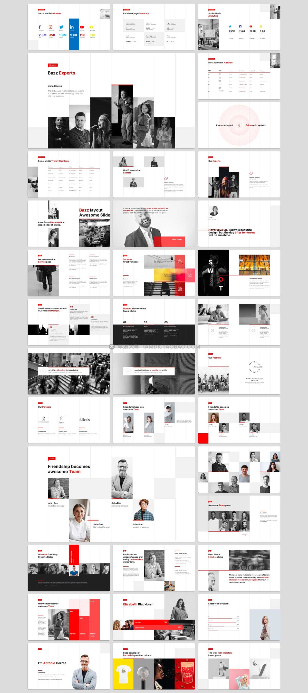 300页极简品牌营销公司介绍项目策划PPT+Keynote模板设计素材 Bazz Presentation Template - v2.0_img_1