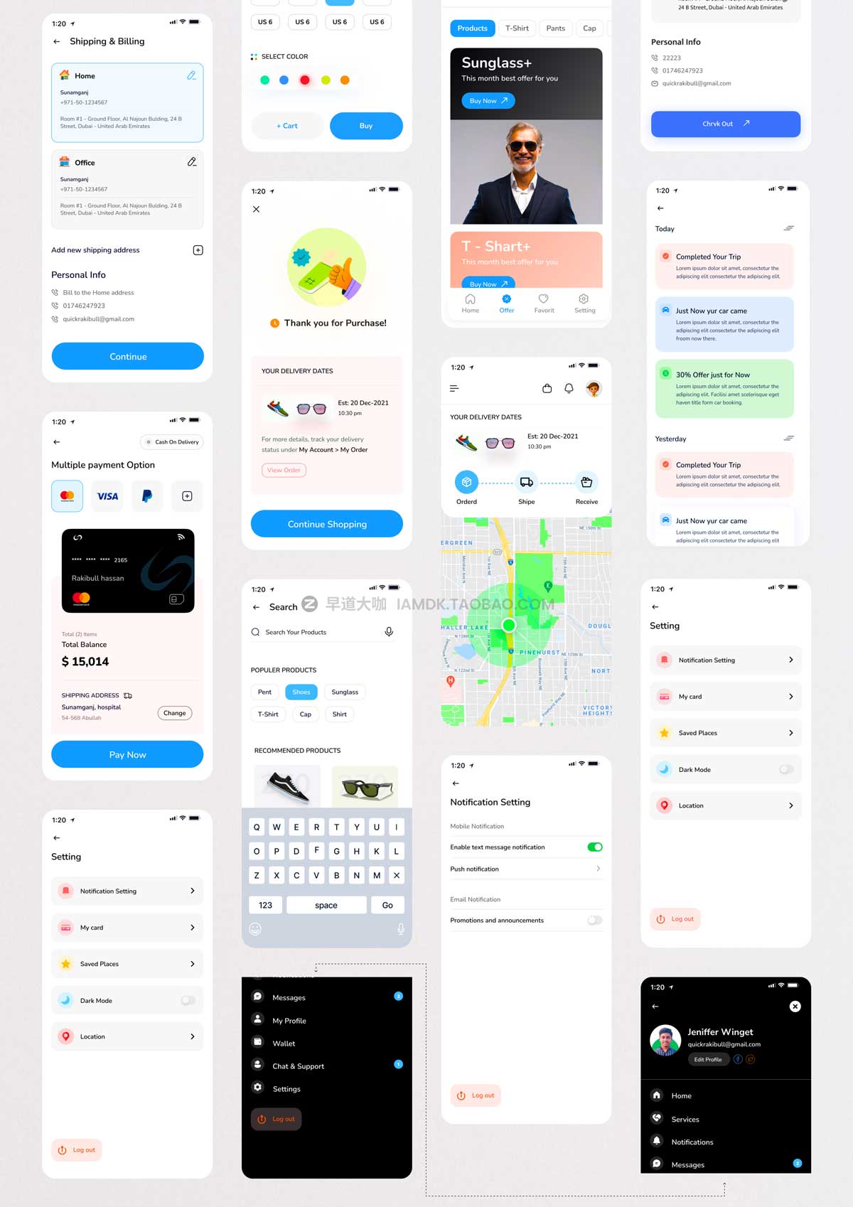 50+屏时尚简约在线购物电子商城APP界面设计Figma模板素材 Fahion Mobile App_img_1