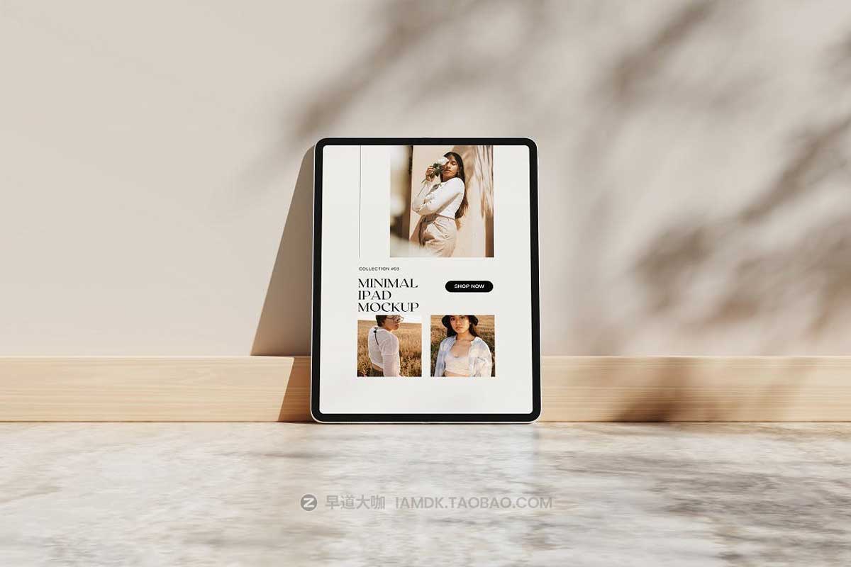 6款时尚苹果iPad Pro平板电脑屏幕演示样机PSD模板素材 Minimal iPad Mockup_img_1