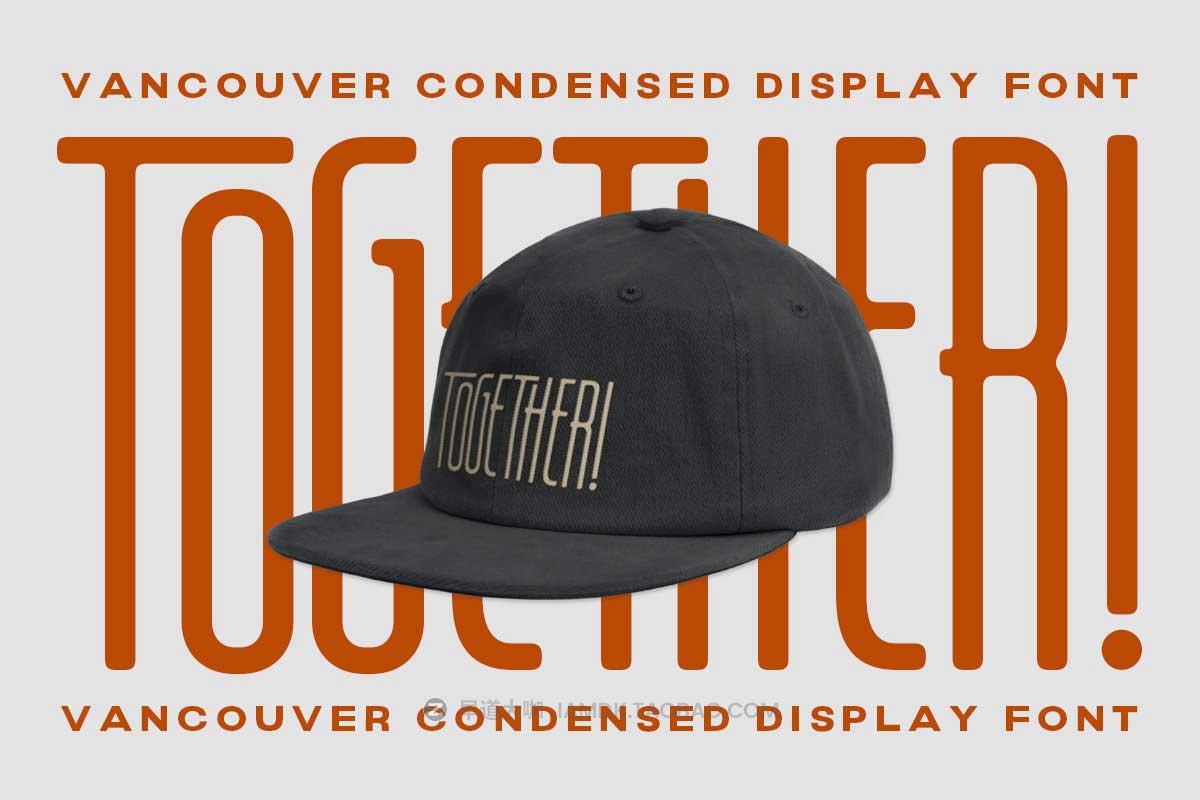 现代时尚几何风浓缩PSPROCREATE无衬线英文字体安装包设计素材 Vancouver - Condensed Display Font_img_1