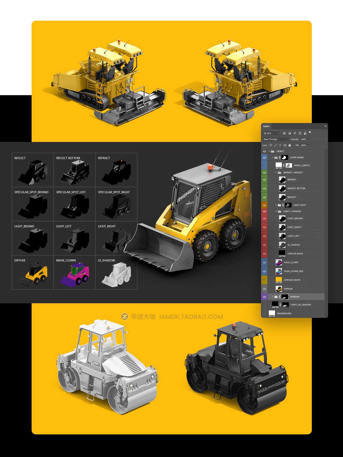 32款独特建筑工程重型机械推土机3D模型样机PSD设计素材包 32 PSD Mockup 360 Heavy Machines #16_img_1
