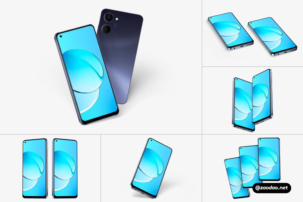 21款安卓智能手机Realme 10屏幕演示PSD样机模板设计素材 Realme 10 Mockups_img_1