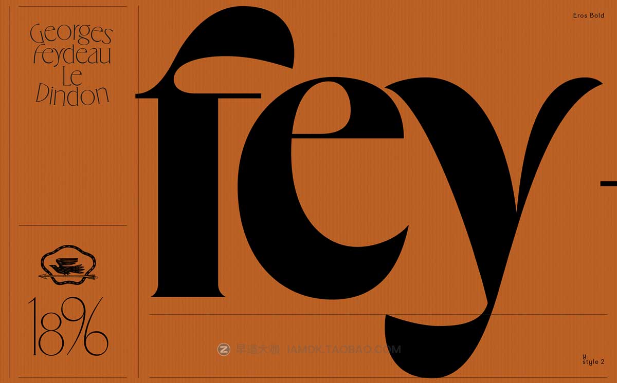 现代时尚优雅逆反差标题Logo设计PSPROCREATE衬线英文字体安装包 Eros Font Family_img_1