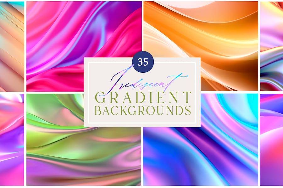 35款炫彩渐变虹彩波浪流体抽象艺术背景图片设计素材 Iridescent Gradient Backgrounds_img_1