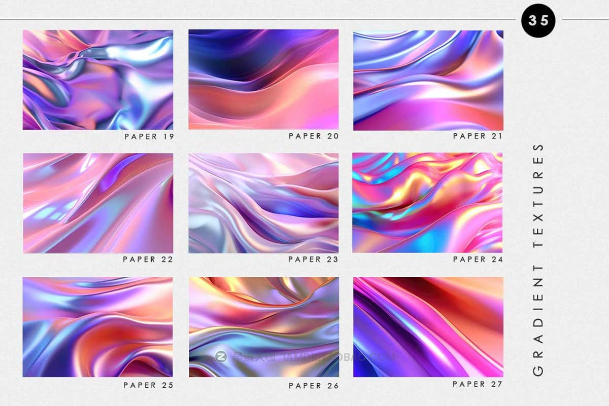 35款炫彩渐变虹彩波浪流体抽象艺术背景图片设计素材 Iridescent Gradient Backgrounds_img_1