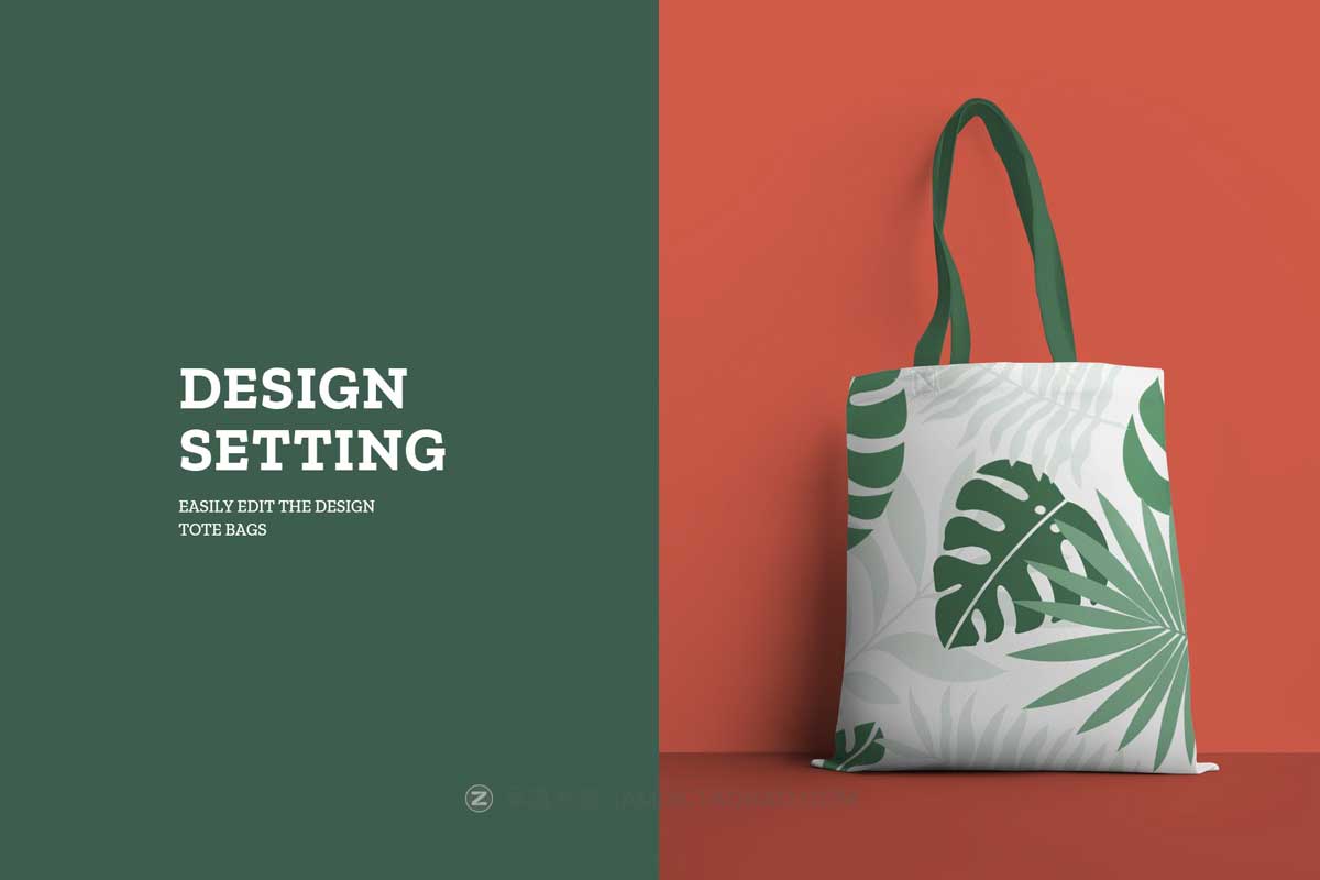 8款时尚手提购物袋无纺布帆布袋设计展示效果图PSD样机模板 8 Shopping Tote Bag Mockups_img_1